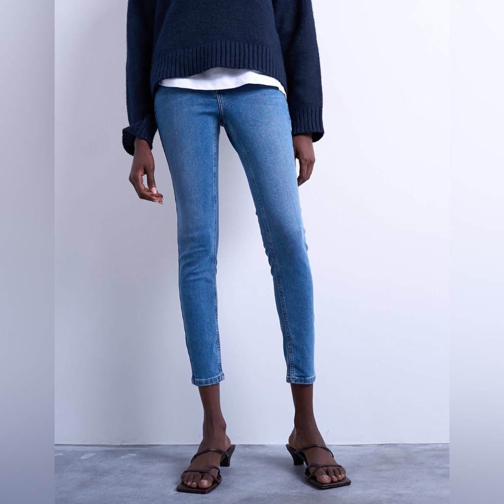 *TOPSHOP* Medium Wash High Rise Moto Jamie Skinny Jeans Size 26 L 32
